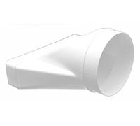 H&C VENT Ventilation Ducting Adaptor │ Transition Straight Connector - Round to Flat Rectangular │ PVC Duct Pipe │ Square Exhaust Transition Adapter │ Tumble Dryer Extractor Fan Conditioner Air Con