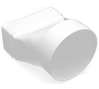H&C VENT Ventilation Ducting Adaptor │ Transition Straight Connector - Round to Flat Rectangular │ PVC Duct Pipe │ Square Exhaust Transition Adapter │ Tumble Dryer Extractor Fan Conditioner Air Con