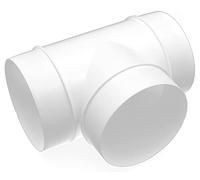 H&C VENT Ventilation T Piece Duct Connector │ Round Ducting Adaptor │ Plastic Air Vent │ Flexible or Solid PVC Duct Pipe │ T Shape Joint Hose Connector │ Tumble Dryer Extractor fan Conditioner Air Con