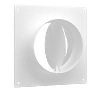 H&C Vent Wall Flange 5 Inch with Backflow Valve - White Pipe Connector for Ventilation Duct PVC - Diameter Ø 125 mm HVAC