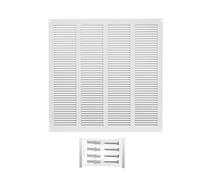 H&C VENT White Air Vent Grille 400 x 400 mm with Mosquito Net - Exhaust Pipe Fan - Extraction Ventialtion - Exterior Interior - VMC Air Extractor Cover - Air Conditioner Dry