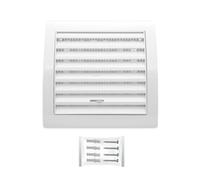 H&C VENT White Ventilation Grille with Slider and Insect Protection 6 x 6Inch / 150 x 150mm │ Vent Cover │ Extractor Air Vent Covers for Inside and Outside use │ Pipe Covers for Wall Door Window