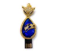 H-Customs Cat Head Golden Blue Stone Tail USB Stick 64GB USB 2.0
