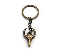 H-Customs Goat head ram with horn key ring pendant made of metal bronze