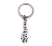 H-Customs Hand with Jewish star key ring pendant silver metal