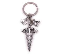 H-Customs Health Pharmacy Doctor Key Ring Pendant Silver Metal