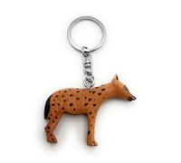 H-Customs Hyena Wood Elegant Handmade Keyring Pendant, brown, One Size