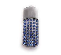 H-Customs Metal box with blue stones Silver USB stick 32 GB USB 3.0