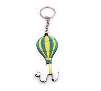 H-Customs Polar bear bear hot air balloon blue yellow key chain pendant