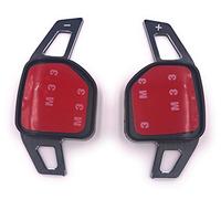 H-Customs Shift Paddle Extensions Paddle Shifter Alu black brushed Type A For SEAT LEON 5F, from 2012 onwards, also CUPRA