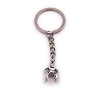 H-Customs Sumo wrestler wrestling sport fighter silver key chain pendant