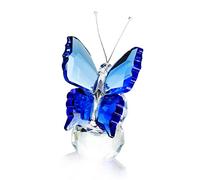 H&D Crystal Flying Butterfly with Crystal Ball Base Figurine Ornament Statue Animal Collectible for Christmas Day Gift (blue)