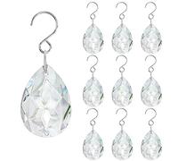 H&D HYALINE & DORA 10pcs 38mm Suncatcher Clear Crystal Teardrops Chandelier Parts,Chandelier Crystal Prisms Pendants with Hook,Hanging Crystals for Lamp Window Christmas Tree Decoration