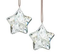 H&D HYALINE & DORA 2 Pcs 2" Crystal Sun Catcher Prisms for Windows Star Chandelier Crystals Clear Hanging Crystals for Patio,Chandelier,Garden Decoration