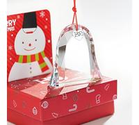 H&D HYALINE & DORA 2025 Annual Christmas Bell, Clear Crystal Ornaments for Christmas Tree Decorations Glass Jingle Bell for Xmas Winter Party Home Decor with Ribbon & Gift Box