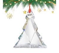 H&D HYALINE & DORA 2025 Christmas Tree Shape Ornament 2.7 Inch Crystal Hanging Ornament Clear Cut Glass Ornament for Xmas Winter Party Home Decor