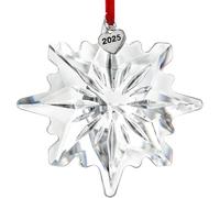 H&D HYALINE & DORA 2025 Crystal Snowflake Ornament Clear Faceted Crystal Snowflake Christmas Decorations Hanging Ornament Pendant for Home Decor