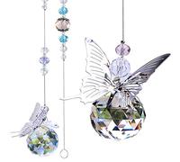 H&D HYALINE & DORA 30MM Crystal Ball Prism Rainbow Maker Hanging Suncatcher Window Butterfly Decor Gift