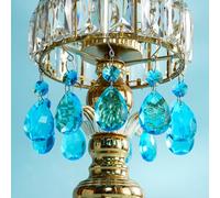 H&D HYALINE & DORA 3Inch Crystal Suncatcher Bauhinia Prisms Pendants 10Pcs Chandelier Crystals Replacement Hanging Sun Catcher Beads for DIY Arts Crafts Decor (Lake Blue)