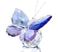 H&D HYALINE & DORA Blue and Purple Glass Butterfly with Ball Base, Decorative Paperweight Ornament Crystal Figurine for living room,Souvenir Birthday Gifts Home Decor