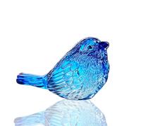 H&D HYALINE & DORA Blue Glass Birds Figurine Glass Bird Anima Figurines Christmas Birthday Gift Home Shelf Decor