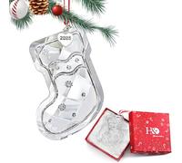 H&D HYALINE & DORA Christmas Sock Ornament Crystal Sock Ornaments for Christmas Tree Drcoration Clear Sun Catcher Hanging for Xmas Winter Party Home Decor