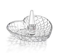 H&D HYALINE & DORA Clear Heart Shaped Crystal Jewelry Ring Holder Decorative Glass Ring Dish Crystal Jewellery Tower Gifts for Women