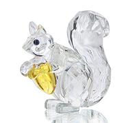 H&D HYALINE & DORA Crystal Animals Squirrel Collectible Figurine Glass Paperweight Table Centerpiece Ornament