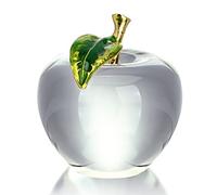 H&D HYALINE & DORA Crystal Apple Paperweight Ornament,Glass Fruit Collectible Figurine with Gift Box