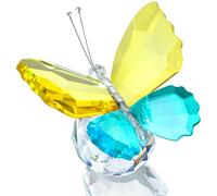H&D HYALINE & DORA Crystal Butterfly Figurines Gifts for Women, Flying Butterfly Collectible Figurines Paperweights for Tabletop Home Decor (Yellow & Cyan-Blue)