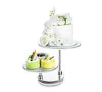 H&D HYALINE & DORA Crystal Cupcake Stand for 15 Cupcakes 2 Tier Cupcake Tower Tiered Tray with Rotating Base Dessert Stands Cupcake Display Stand for Birthday Graduation Baby Shower Tea Party
