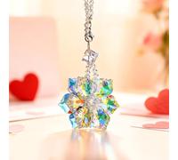 H&D HYALINE & DORA Crystal Snowflake Hanging Ornament for Window,Hanging Car Pendant Ornament Interior Mirror Decoration,Glass Car Accessories Home Decor