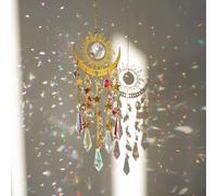 H&D HYALINE & DORA Crystal Sun Catcher Sun and Moon Suncatcher for Windows Hanging Indoor Outdoor Light Catcher for Home & Garden Decor