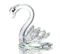 H&D HYALINE & DORA Crystal Swan Paperweight,Glass Swan Animal Figurine for Wedding Table Decoration Collectible