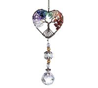 H&D HYALINE & DORA Glass Crystal Suncatcher, Rainbow Maker with Ball Prism, Life of Tree Hanging Crystals, Sun Catcher for Windows, Garden