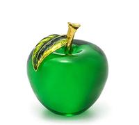 H&D Hyaline&Dora H&D Crystal Apple Figurine,Glass Fruit Paperweight for Table,Wedding Home Decoration (Green)