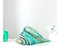 H&D HYALINE & DORA Hand Blown Glass Conch Shell Figurine, Art Glass Seashell Sculpture, Modern Home Decor Bookshelf Ornament, Coastal Gift for Her