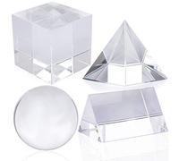 H&D Hyaline & Dora K9 Optical Crystal Photography Prism 4 Piece Set 50mm Crystal Ball Cube Prism Pyramid