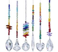 H&D HYALINE & DORA Rainbow Crystal Suncatchers Hanging Ornament Octogon Glass Chakra Pendant for Home,Office,Garden Decoration,Pack of 6
