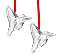 H&D HYALINE & DORA Set of 2 Crystal Hummingbird Suncatchers Rainbow Glass Hummingbird Sun Catcher Hanging Crystals for Window Garden Home Christmas Decor(3 inch)