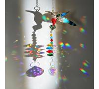 H&D HYALINE & DORA Sparkling Rhinestones Hummingbird Sun Catcher with Crystal Hanging Ornament Rainbow Prisms for Windows Home Garden Party Decor
