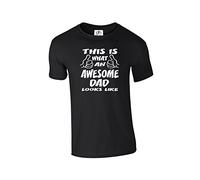 H&D This is What an Awesome Dad Looks Like Fathers Day Top Tshirt (A.Dad,T-Shirt) Black