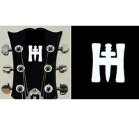 H-Dagger Sword Sticker Vinyl From Headstock Guitar & Bass (Gold) (White)