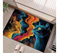 H Drawn Cat Doormat - Inside And Outside Welcome Mat, Mixed Colors Indoor And Outdoor Front Doormat With Non-Slip Backing, Heavy Duty Entrance Mat, 45 X 75 Cm Fantasy Animals