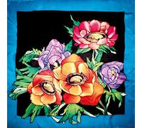 H DUPONT DUPCARYB002C - One Silk Square Scarf to Paint - 100% Silk Fabric - Dimensions: 90x90cm - Anemones - Silk Painting Tool - Manufactured in China