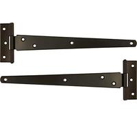 H&E™ 10" Inch - 254mm General Purpose Tee Hinges 1 Pair (2 x T Hinges) Black Japanned