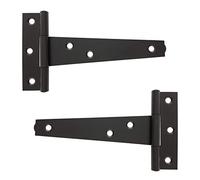 H&E™ 4" Inch - 102mm T Hinges 1 Pair (2 Hinges) Black Japanned Finish - Medium Duty