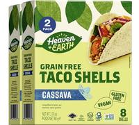 H&E Cassava Tacos, 2 Pack - Heaven & Earth Cassava Taco Shells, Gluten and Grain Free (2 Pack - 16 Taco Shells) | Made with Cassava Flour | Paleo & Vegan | Kosher for Passover