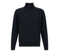 BOSS Merino-wool sweater with zip neck - Style H-Ebenji, 50565499 Dark Blue M