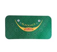 H-ENY Portable Poker Table Top Suede Rubber Black Jack 21Points Baccarat Casino Poker Tablecloth Green Table Mat Board Cloth with Pattern,70 * 35in